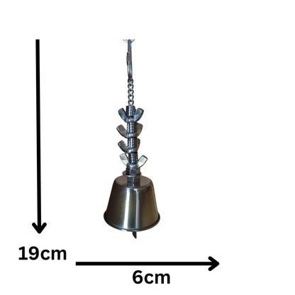 Stainless Steel Bell with Wingnuts Bird Toy Lou Lou Bells Bird Toys