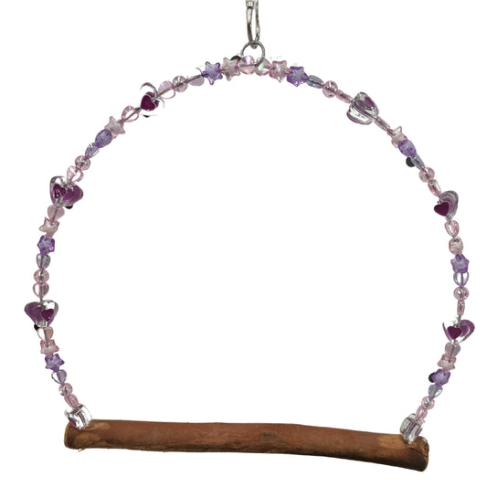 Heart and assorted beads make this cute bling swing