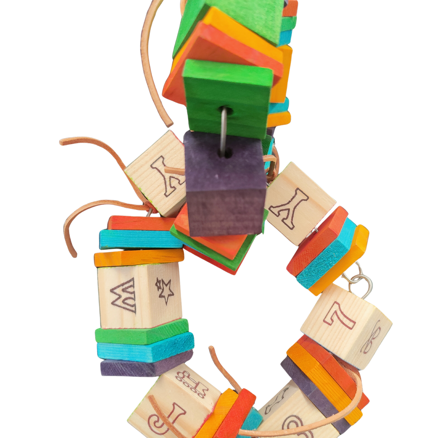 second close up picture of the block 8 bird toy