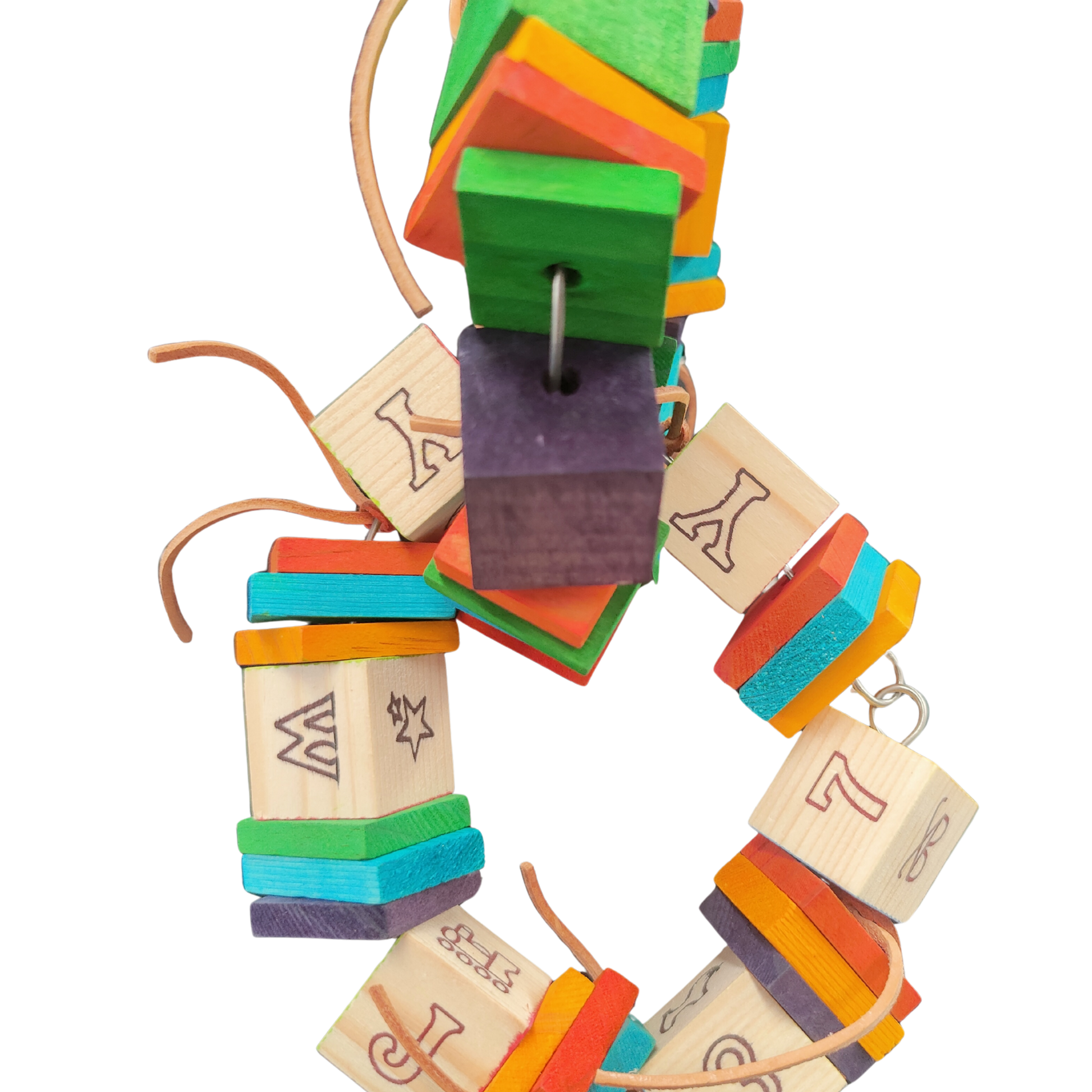 second close up picture of the block 8 bird toy