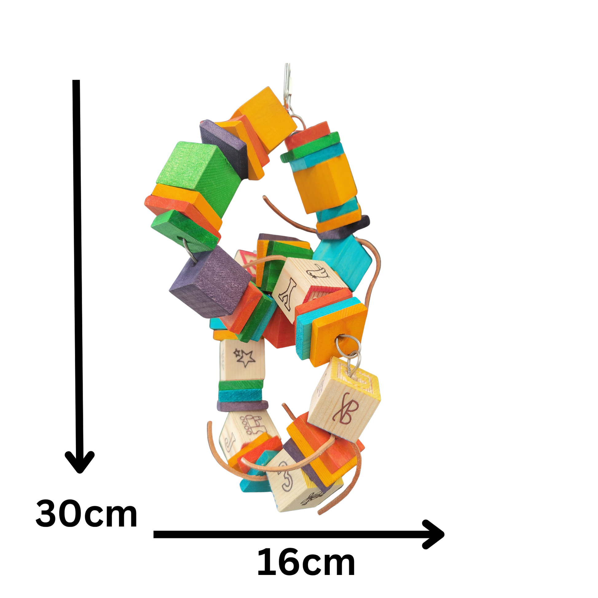 measurements of the block 8 bird toy