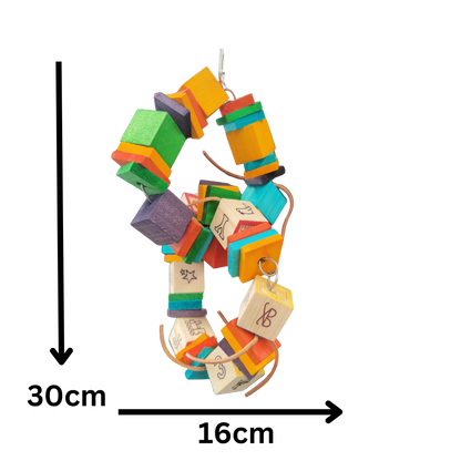 measurements of the block 8 bird toy