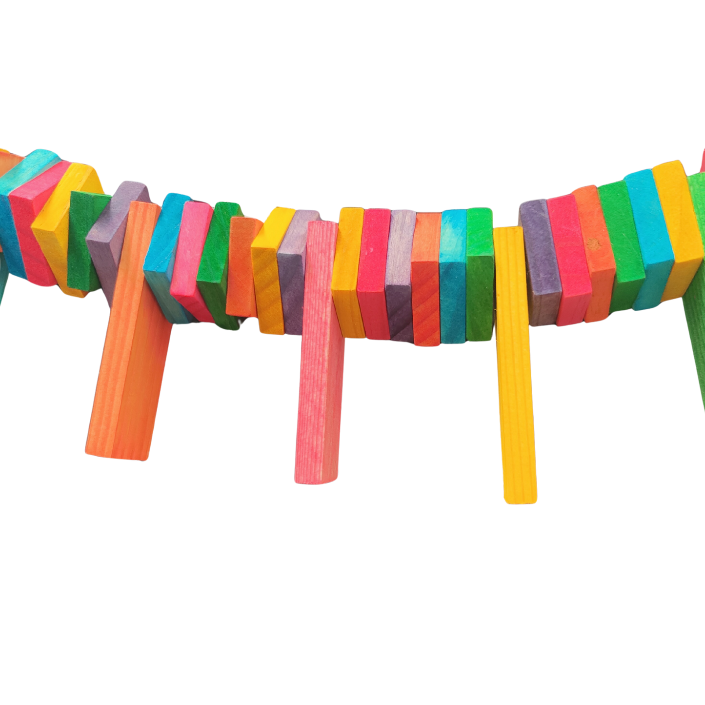 close up of the block across bird toy