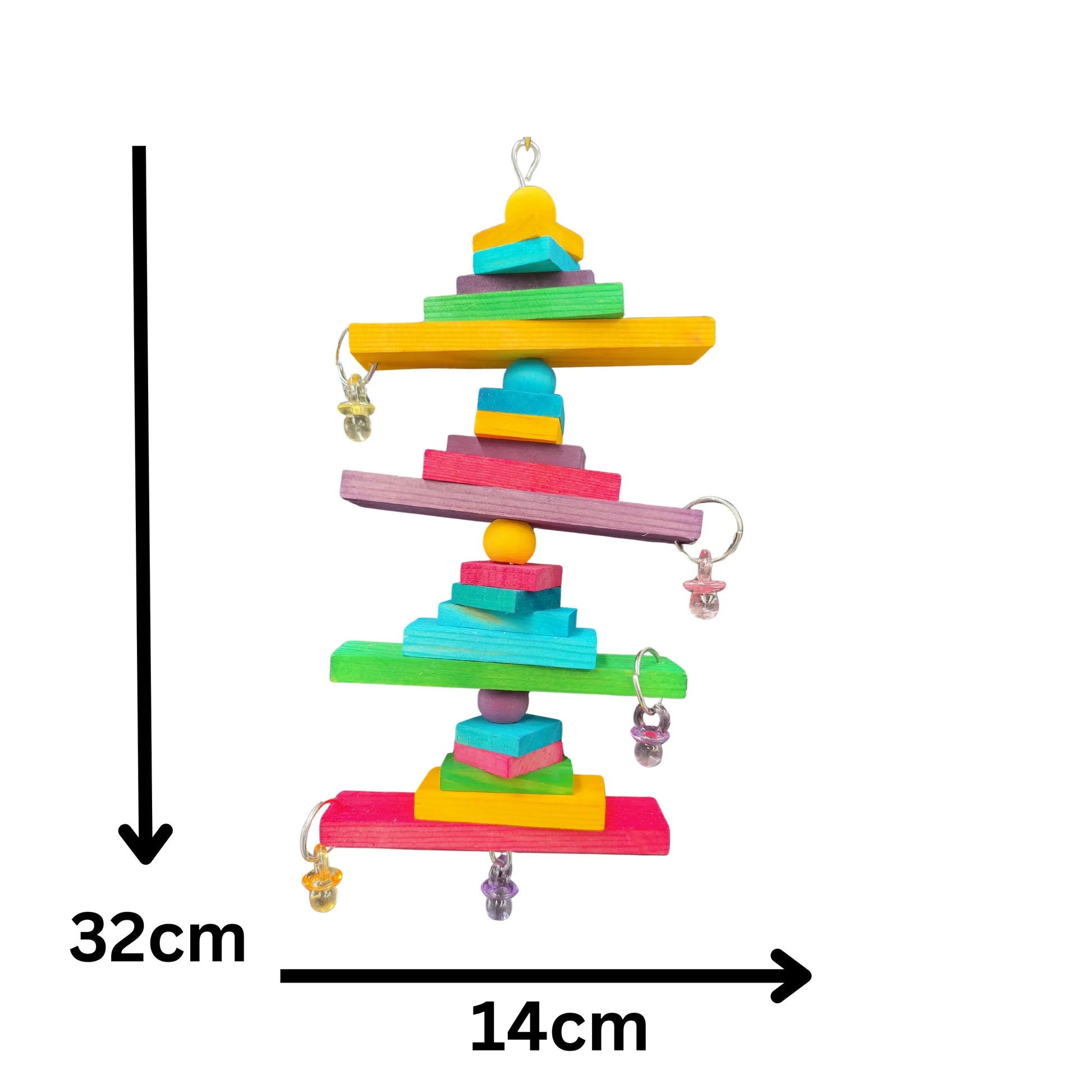 measurement of the block up bird toy