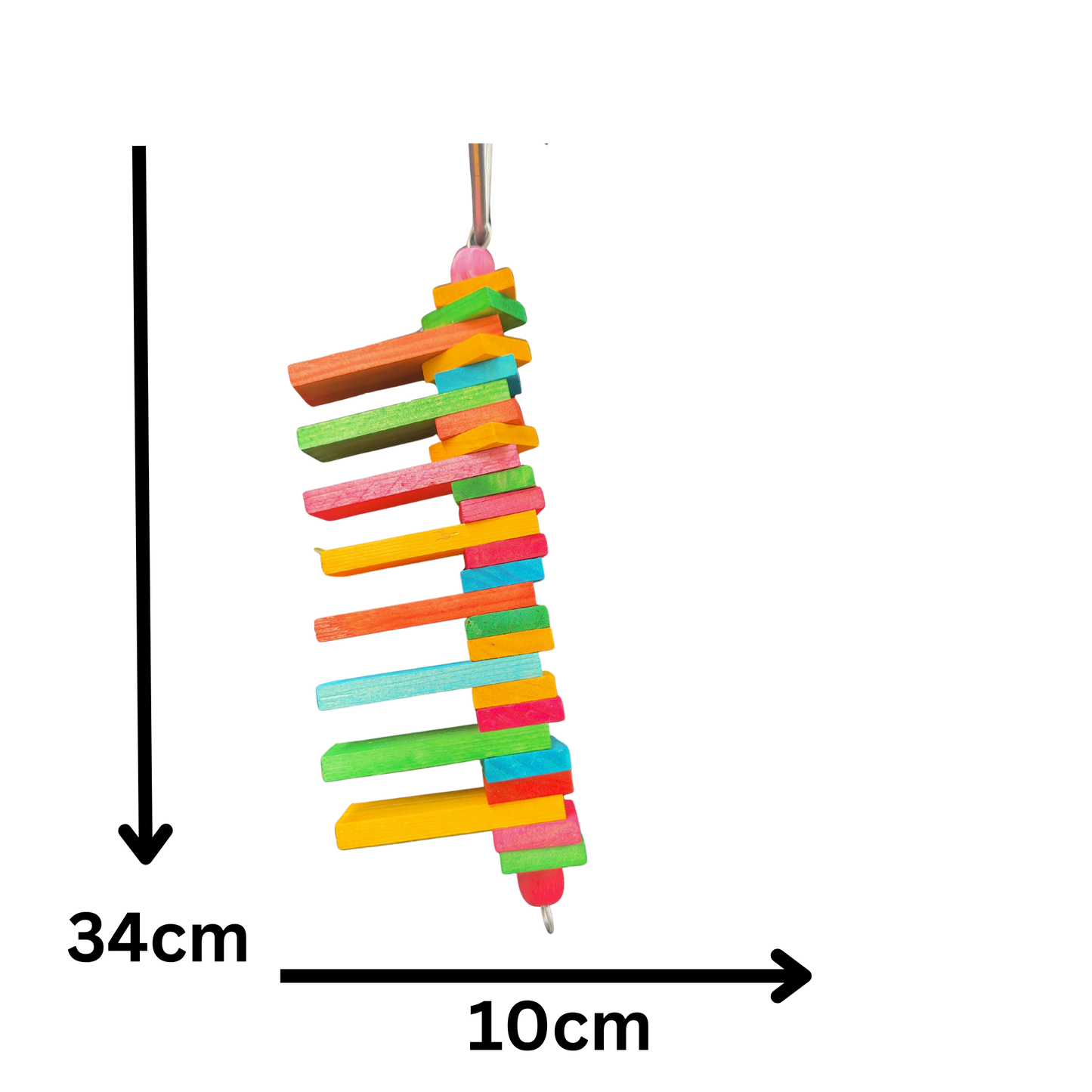 measurements of the block up bird toy