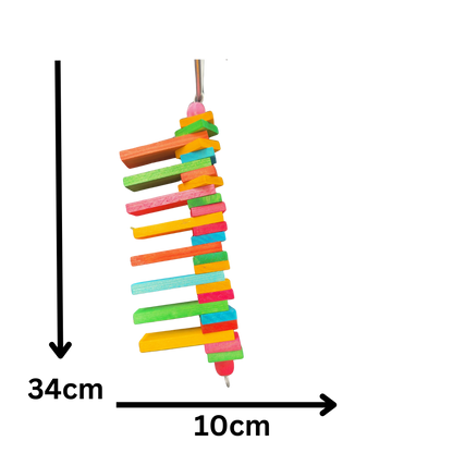 measurements of the block up bird toy