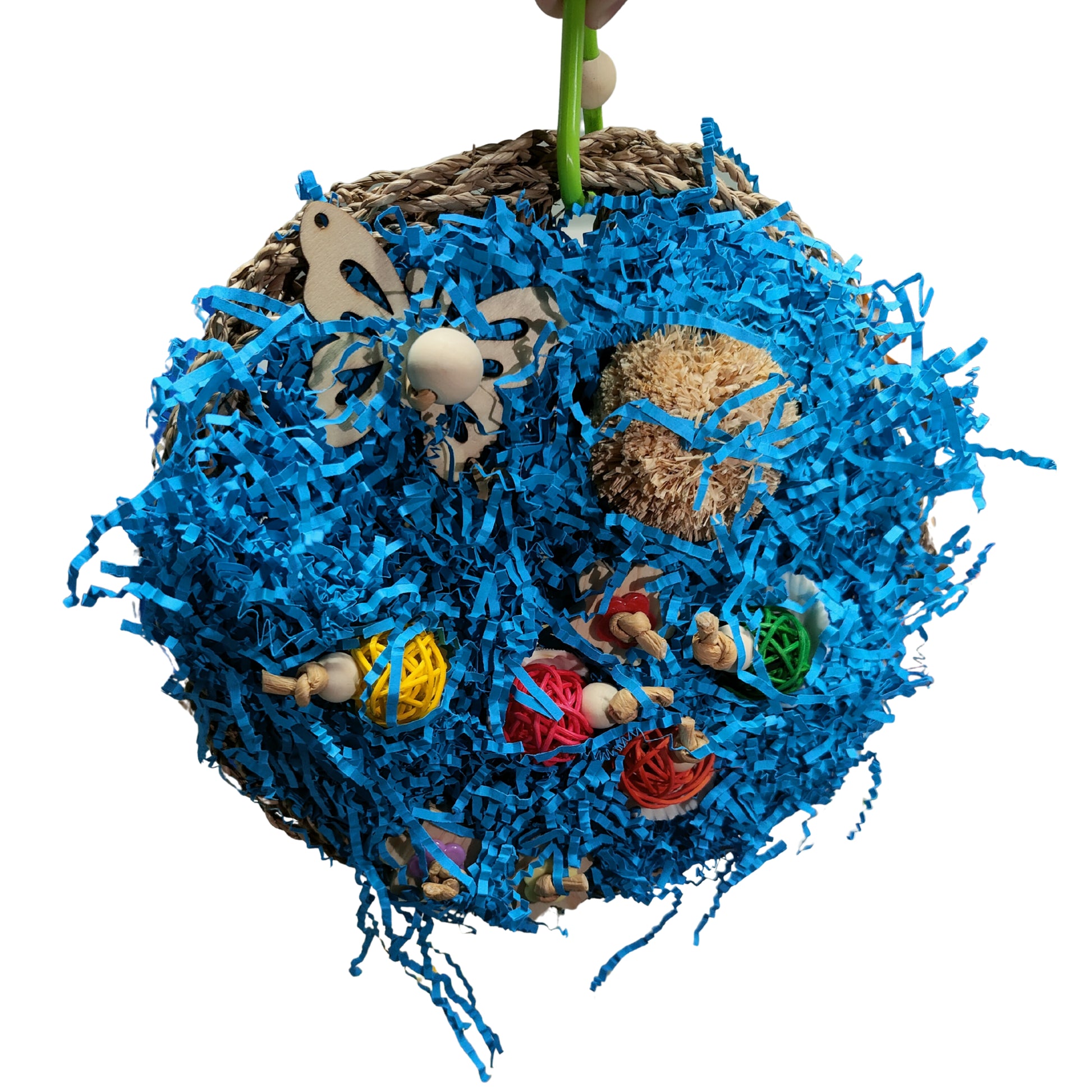 Blue Round Mat Lou Lou Bells Bird Toys