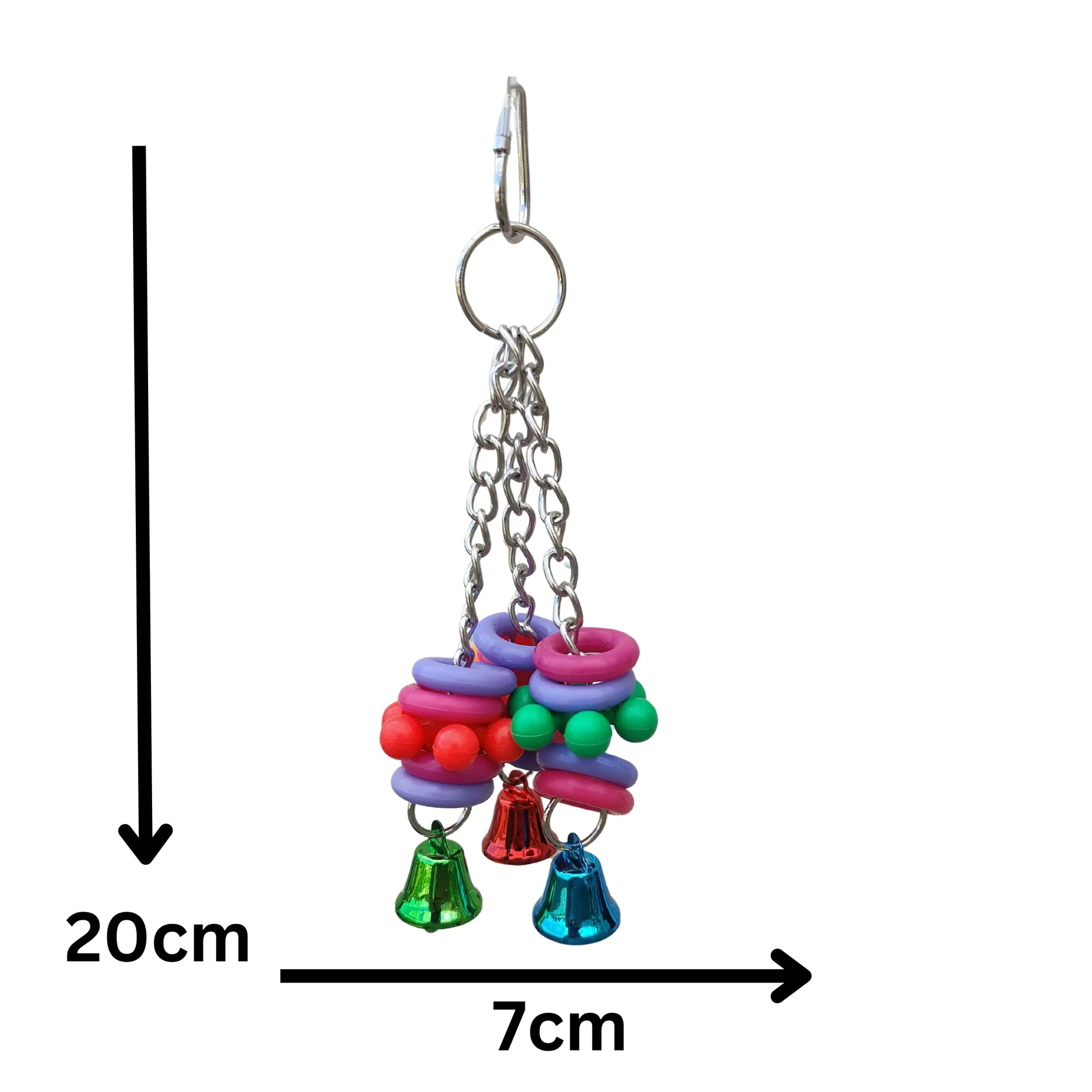 measurements of the bubble and bells bird toy