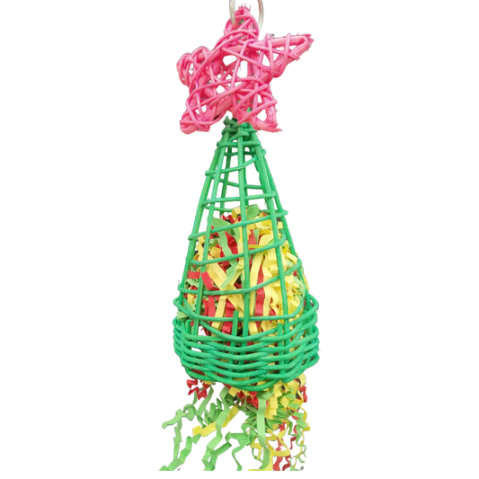 Shredable Cane Coloured Bird Toy With Star Top