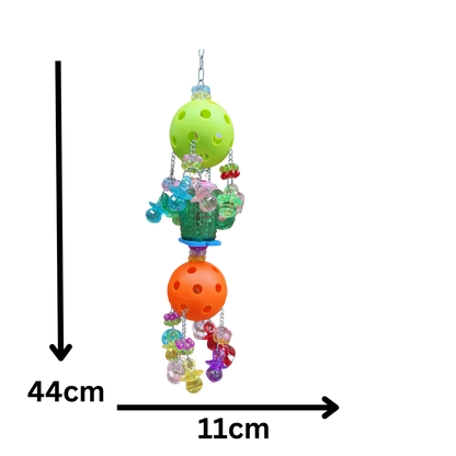 measurements of the cactus and two balls bird toy
