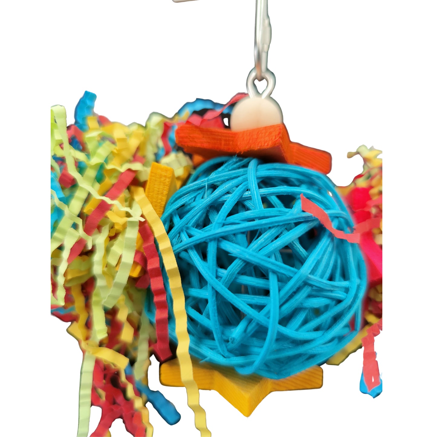 close up crinkle crinkle little star bird toy