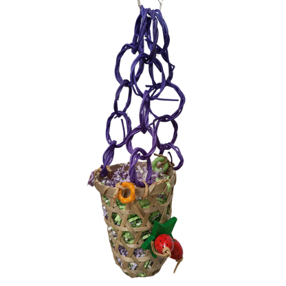 Cane Basket Hanging Bird Toy Lou Lou Bells Bird Toys