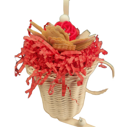 close up of the cane mug bird toy