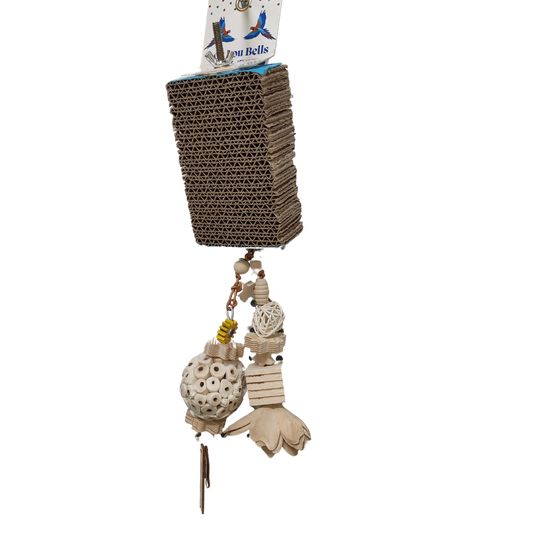 Cardboard Platform with Dangler Bird Toy