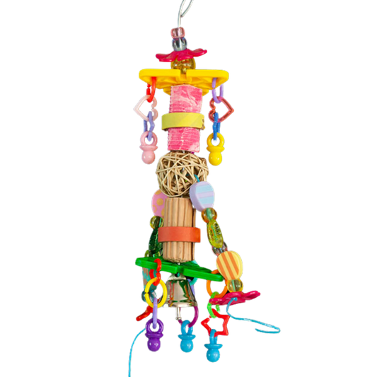 loads of bits and pieces with cardboard cane plastic bird toy