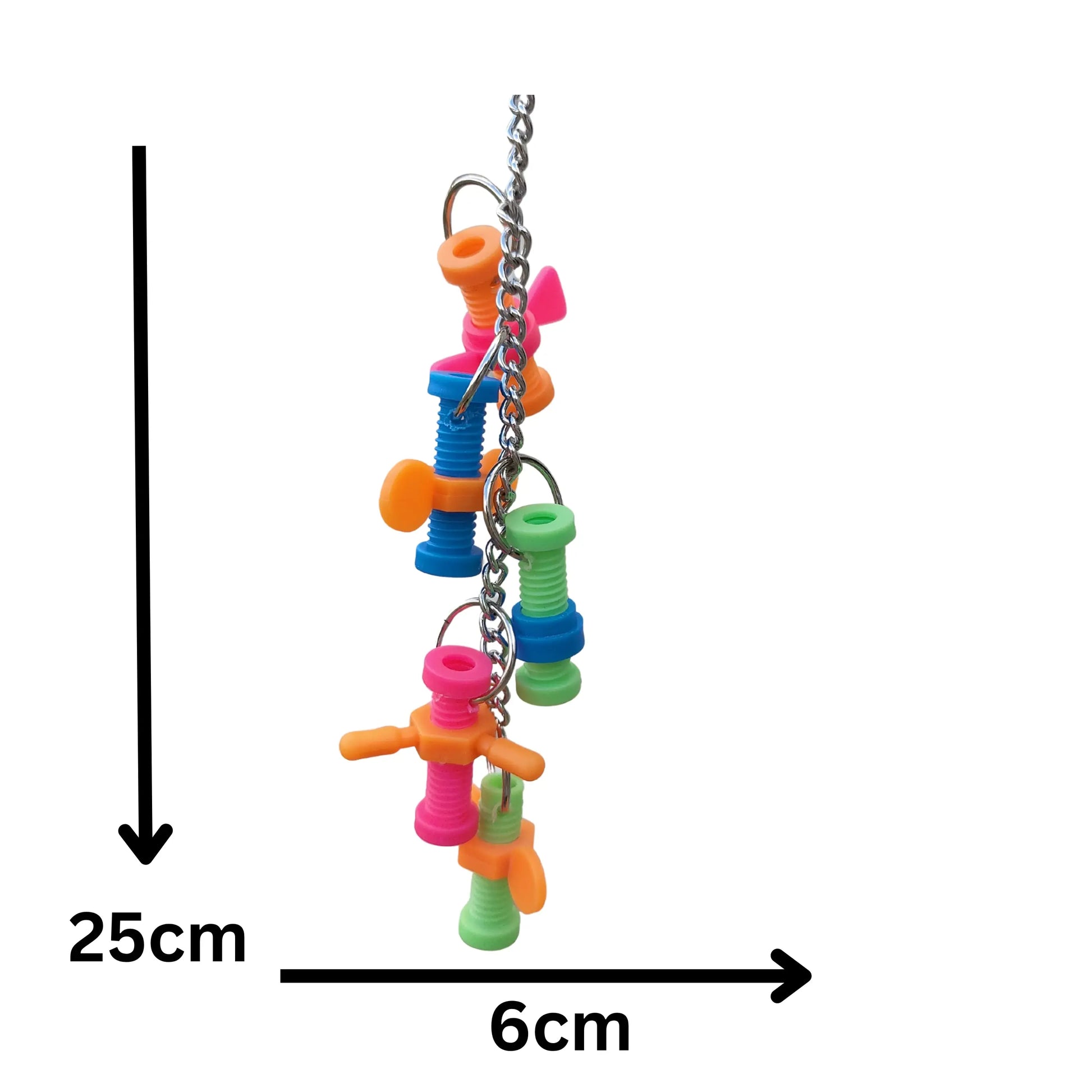 measurements of the chain of spinners bird toy