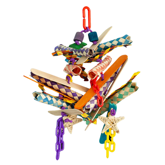 finger traps and pop sticks bird toy