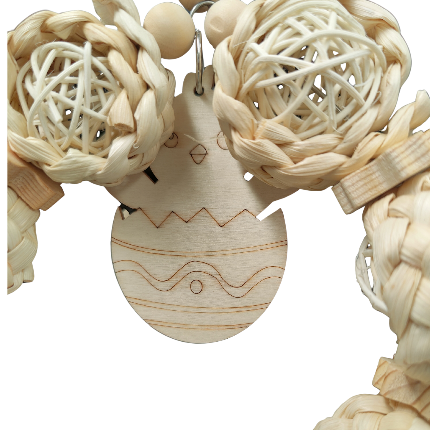 close up of the chick ring bird toy