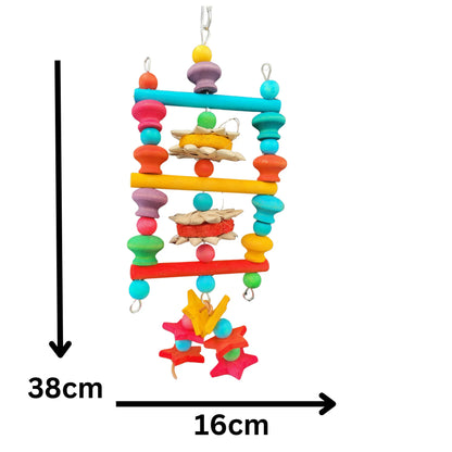 measurements circus hanging ladder bird toy