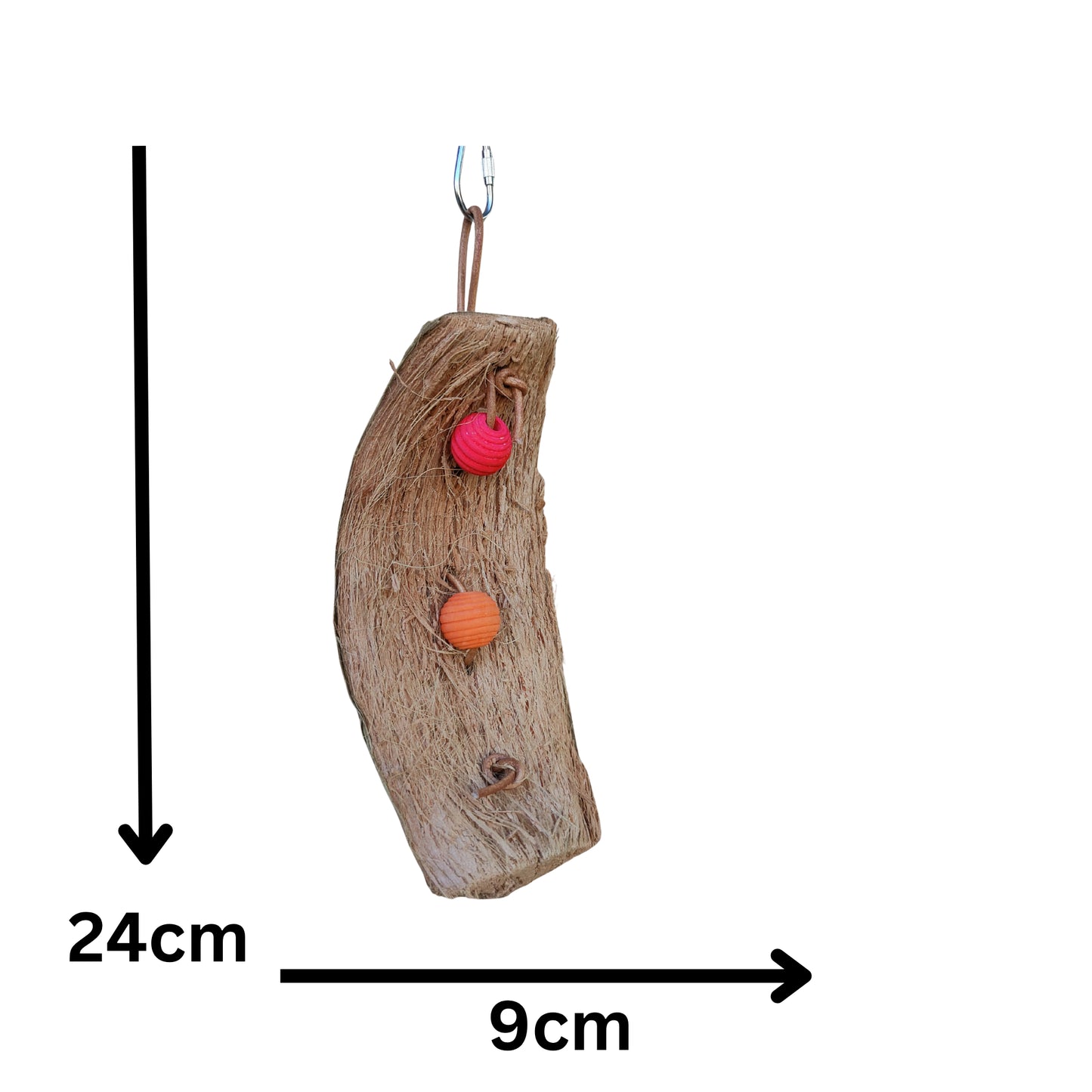 measurements of the coconut weave bead bird toy