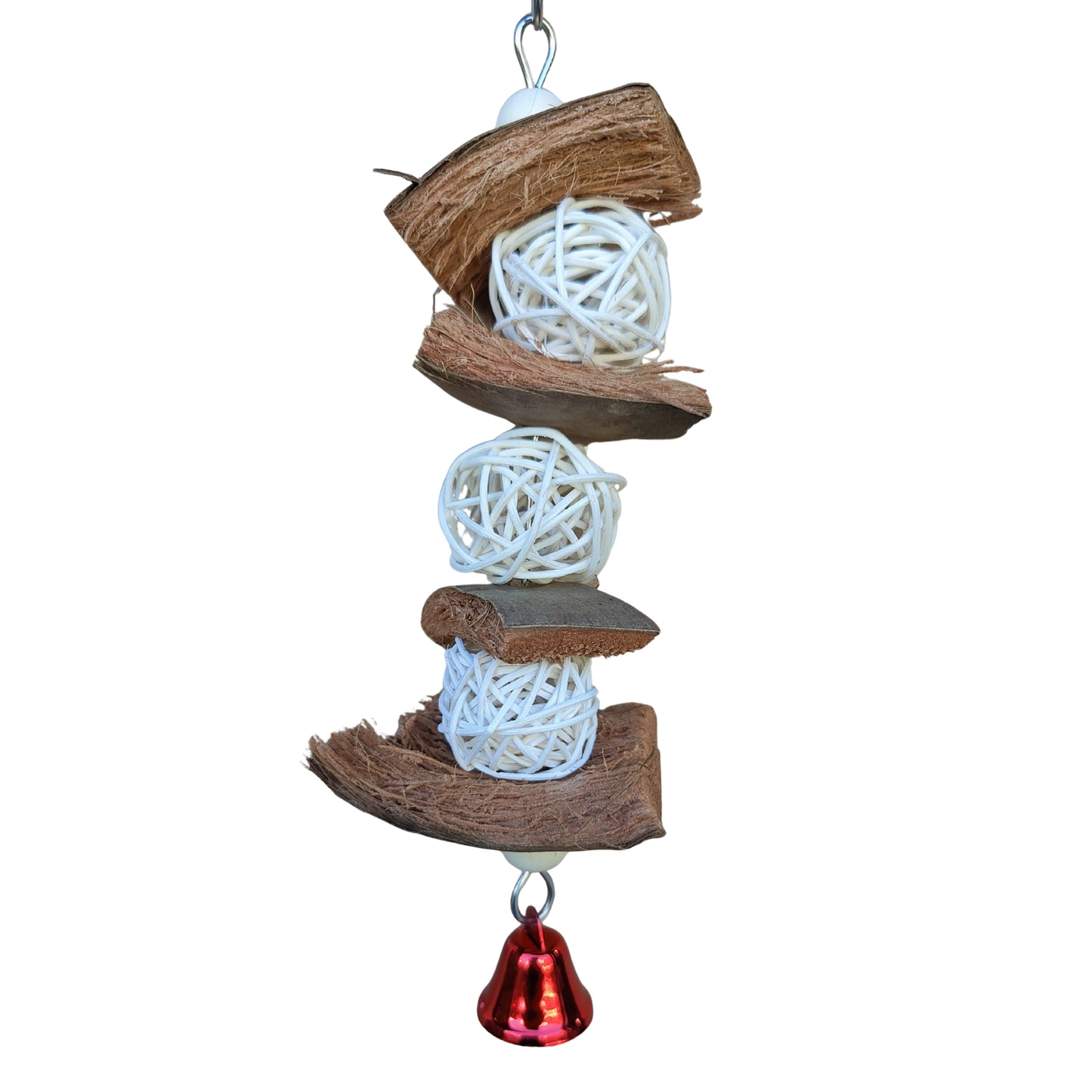 coconut and cane ball layered bird toy