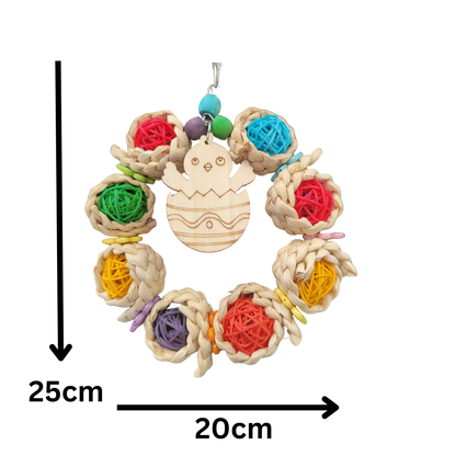 measurements of the coloured chick ring bird toy