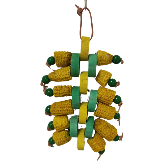 Coloured Corn Husks Bird Toy