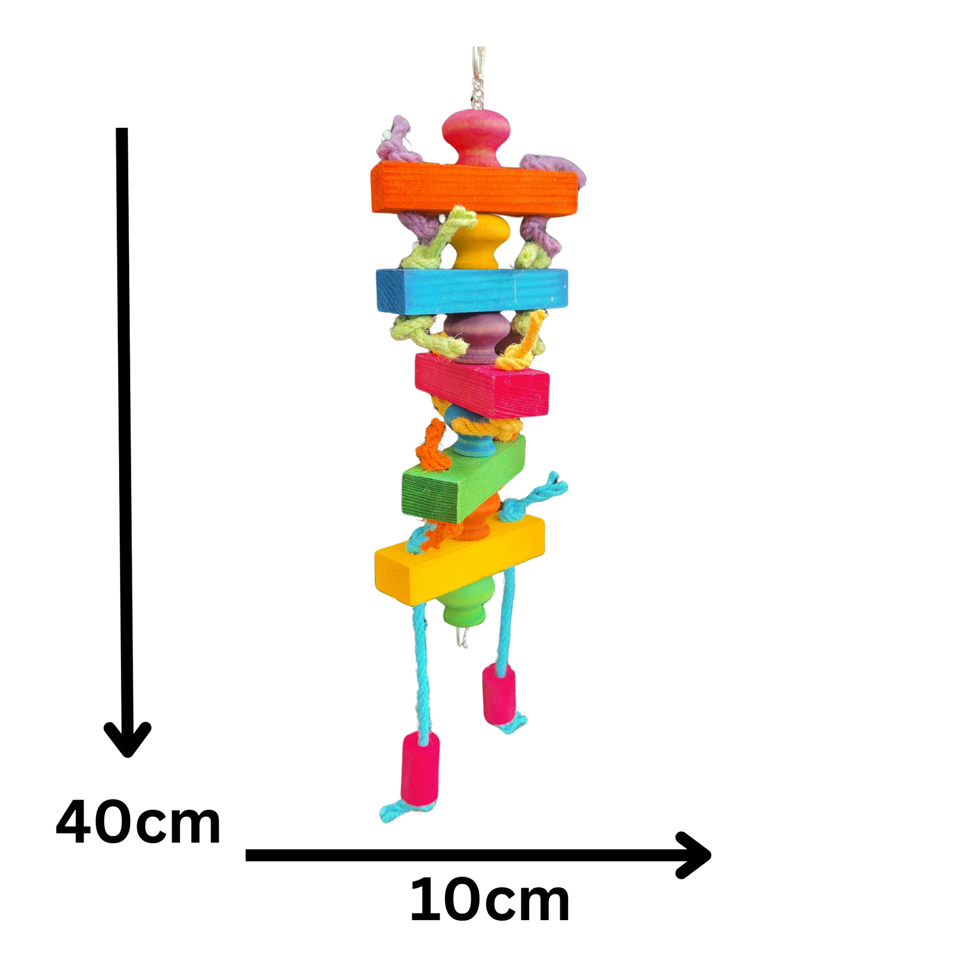 measurements of the coloured door knob tower bird toy