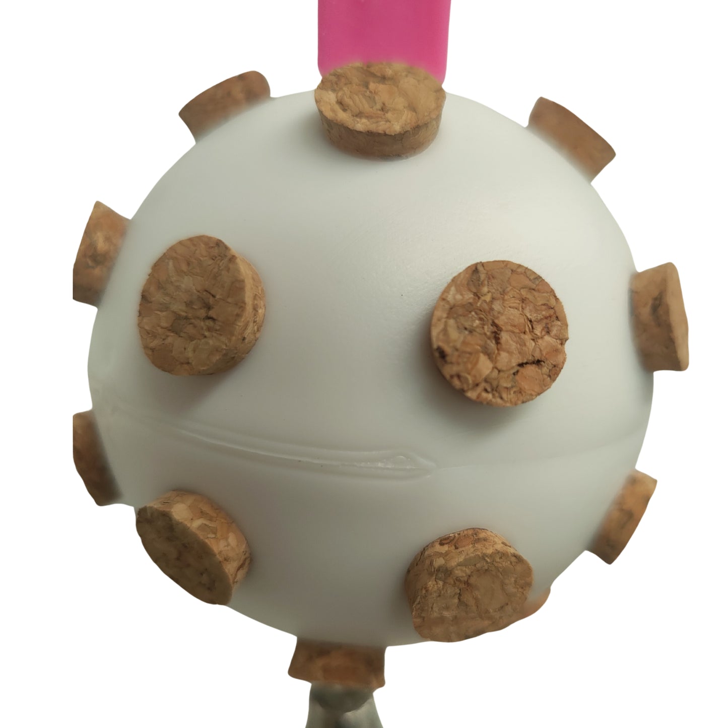 close up of the cork all bird toy