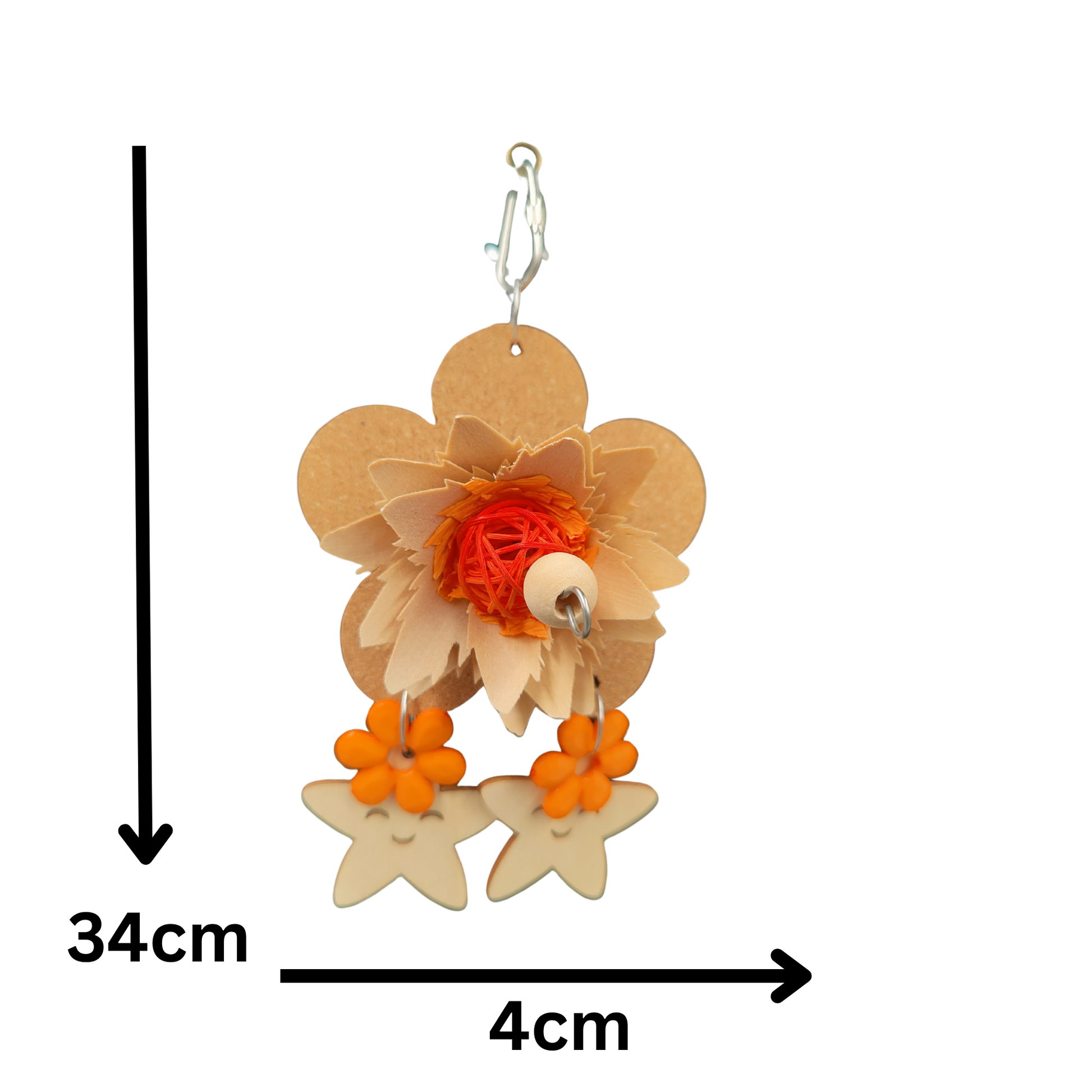 measurements of the cork bouquet bird toy