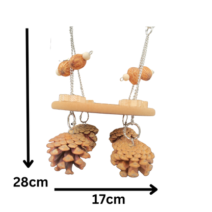 measurements of the cork pine platform bird toy