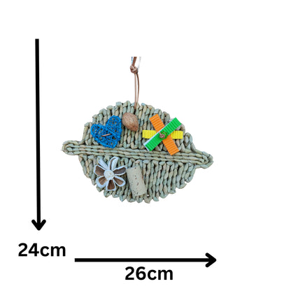 measurements of the decorative palm leaf large bird toy