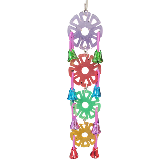 4 discs and 8 bells hanging bird toy