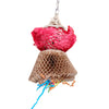 all natural, shredable bird toy that looks dressed up to go out