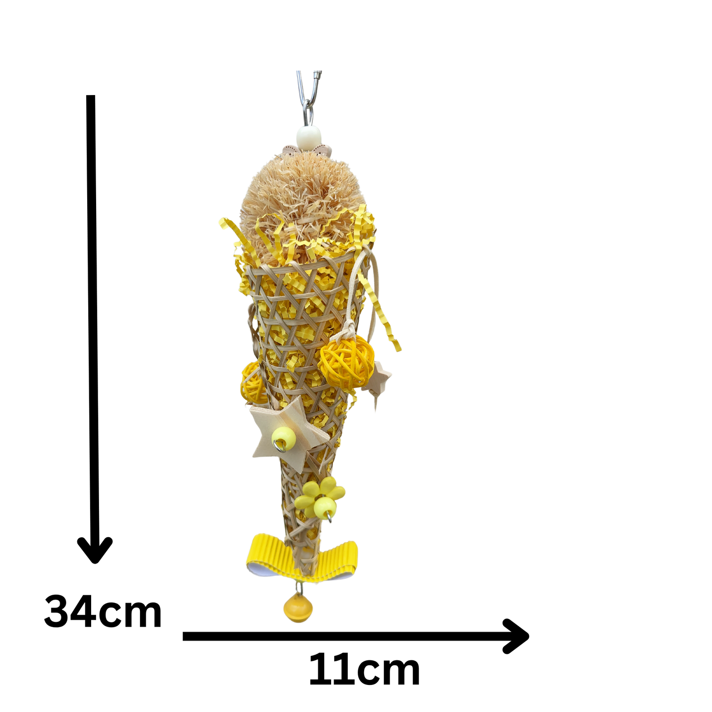 measurements of the dressed cone bird toy