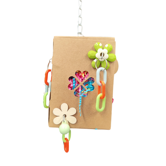 Fun Chew Box Small With Flowers Bird Toy