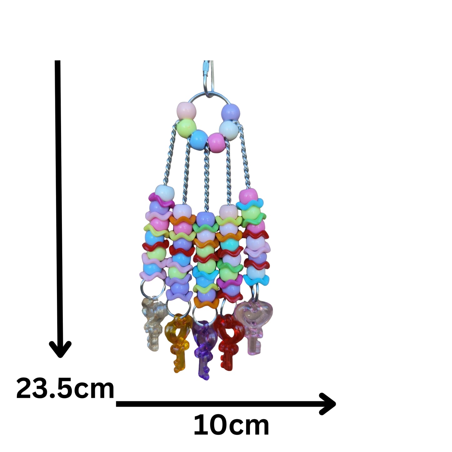 measurements of the five fun keys bird toy