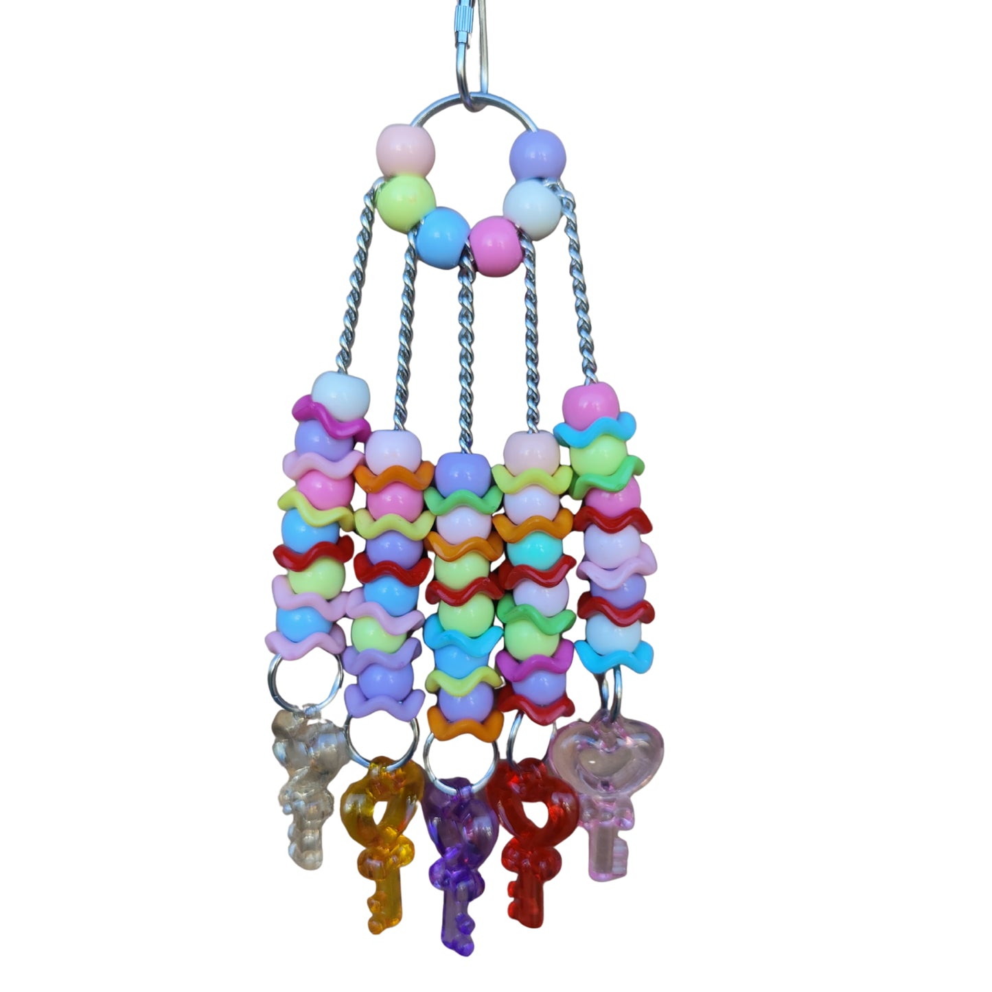 Loads of beads and five fun keys bird toy