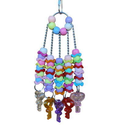 Loads of beads and five fun keys bird toy