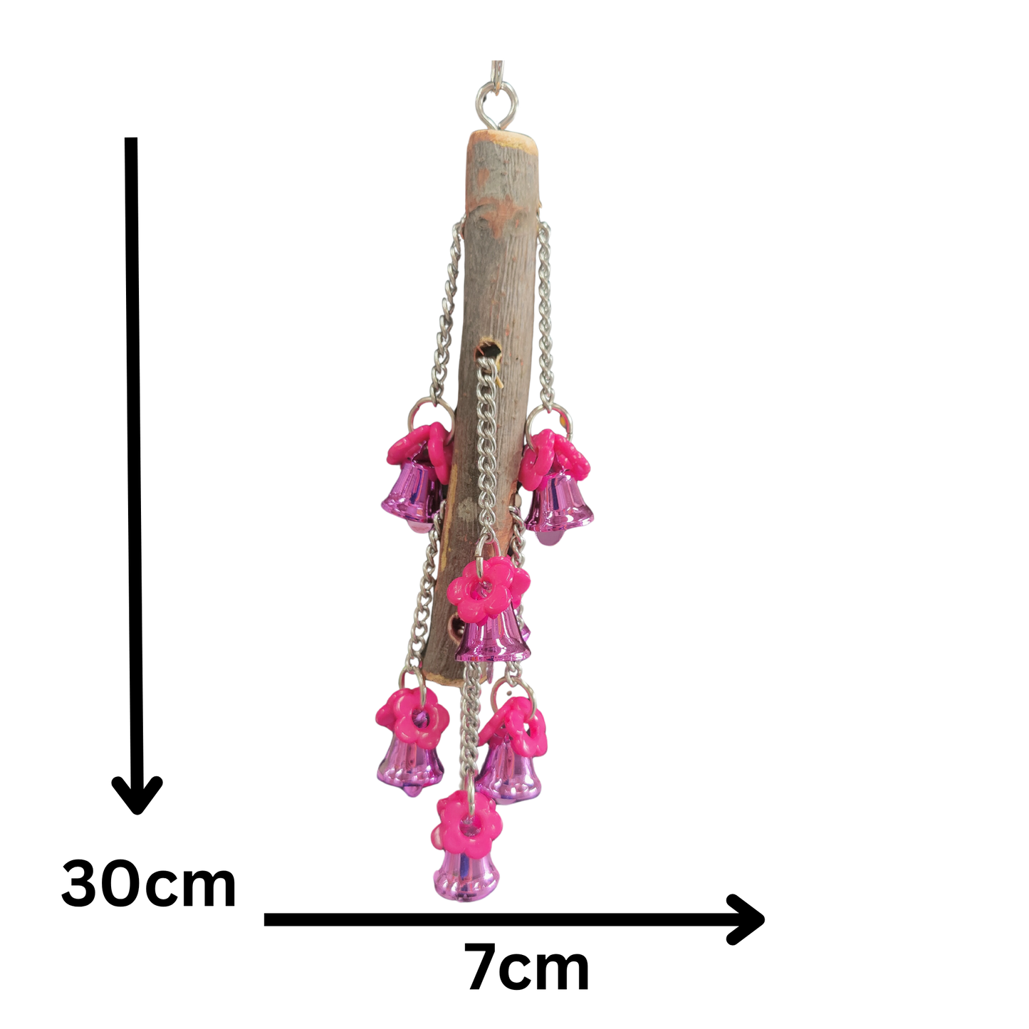 measurements of the flowers bells pull bird toy