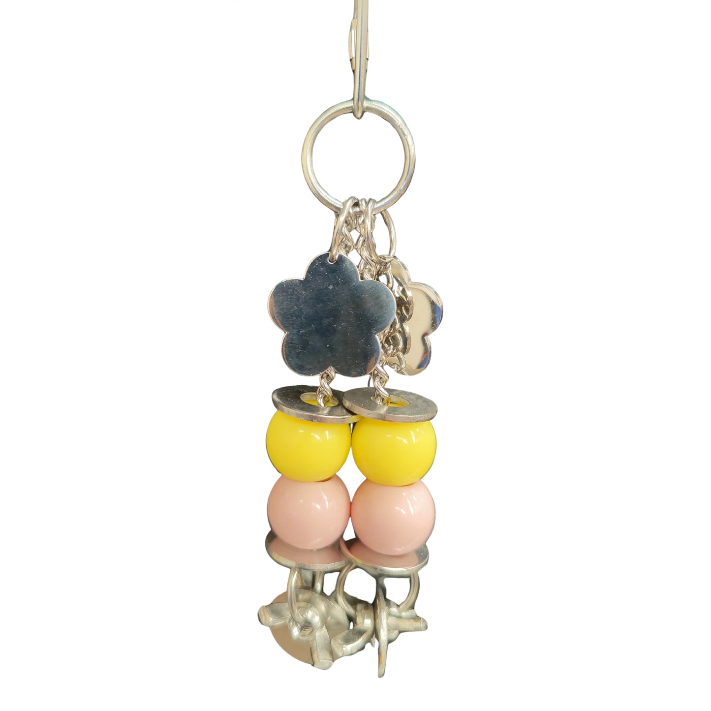 stainless steel flowers and bubble beads bird toy