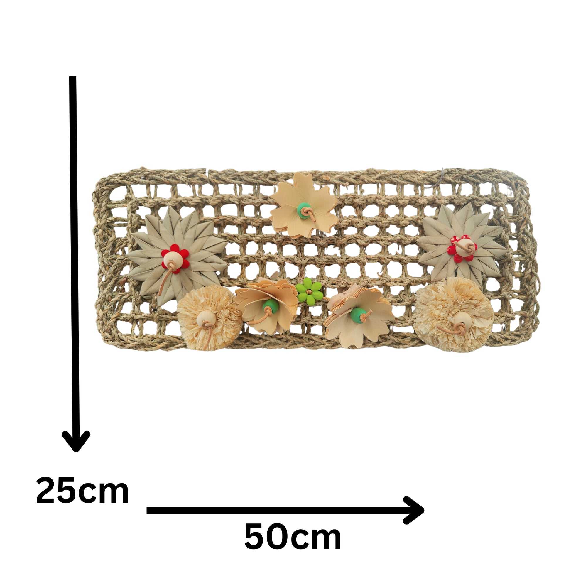 measurements of the flower mat bird toy
