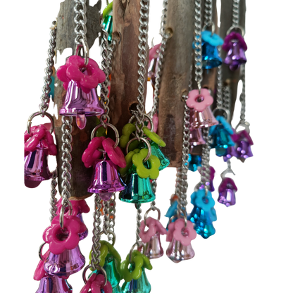 variety of colours of the flowers bell pull bird toy