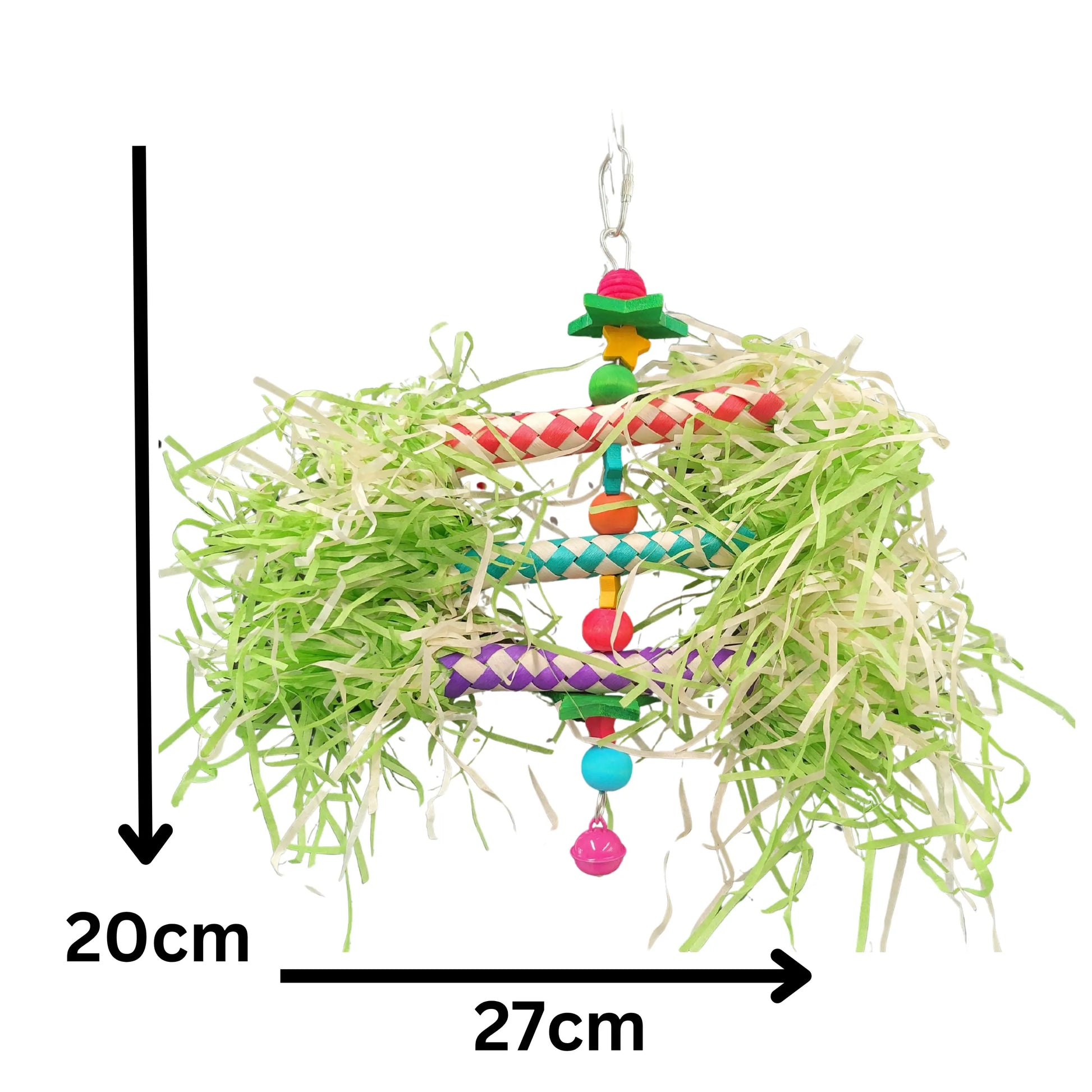 measurements of fluffy arms bird toy