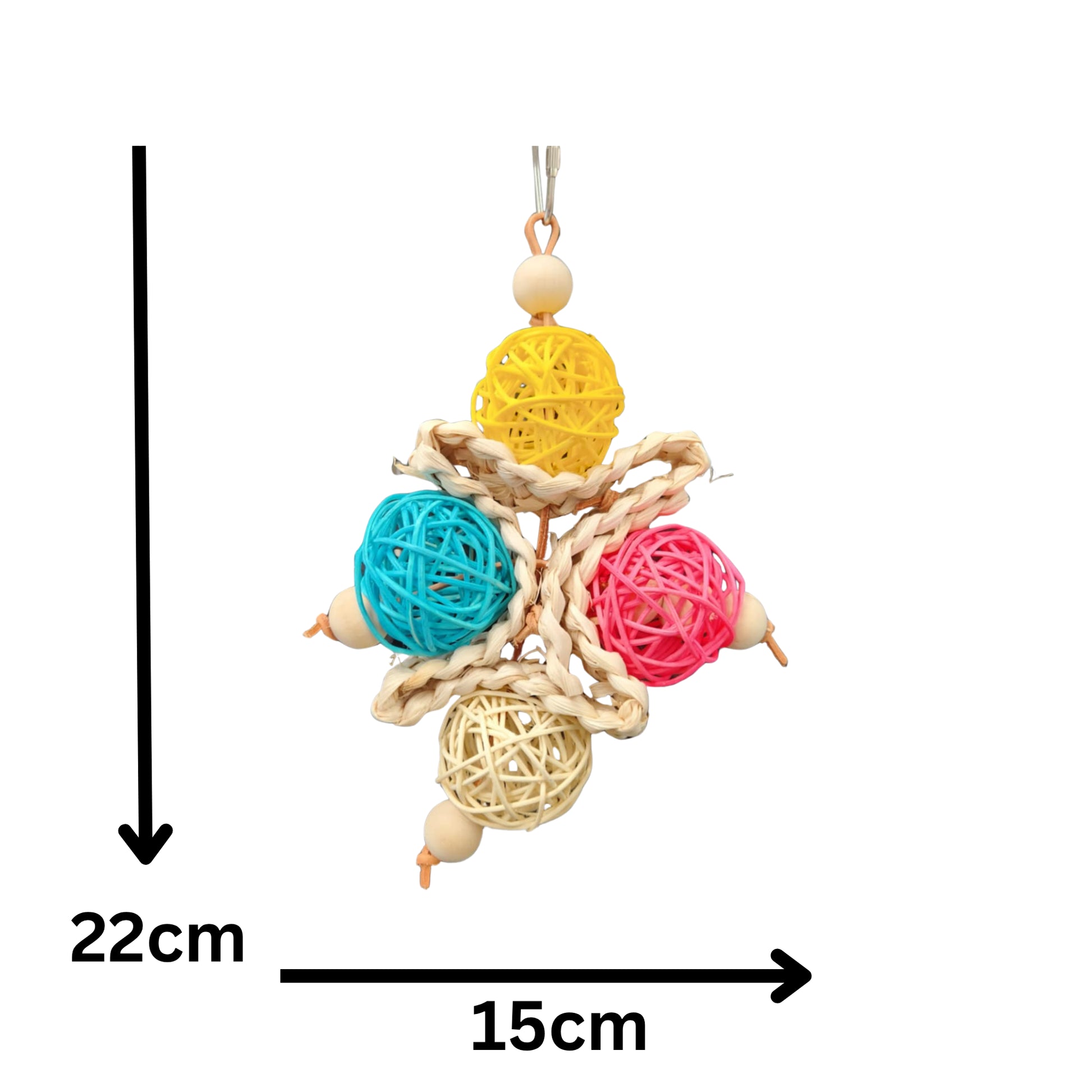 measurement of four cane balls bird toy