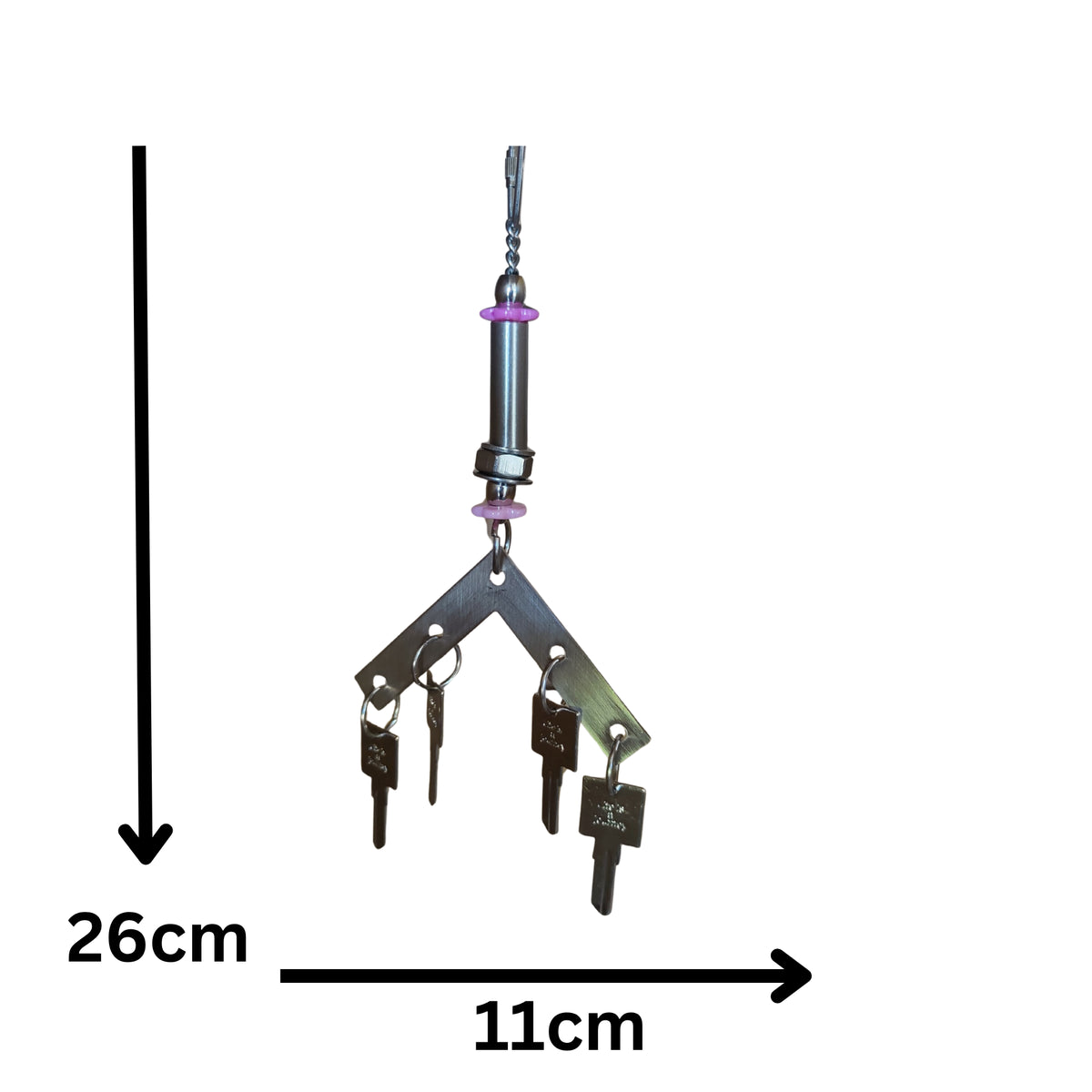 Stainless Steel 4 Keys Bird Toy Lou Lou Bells Bird Toys