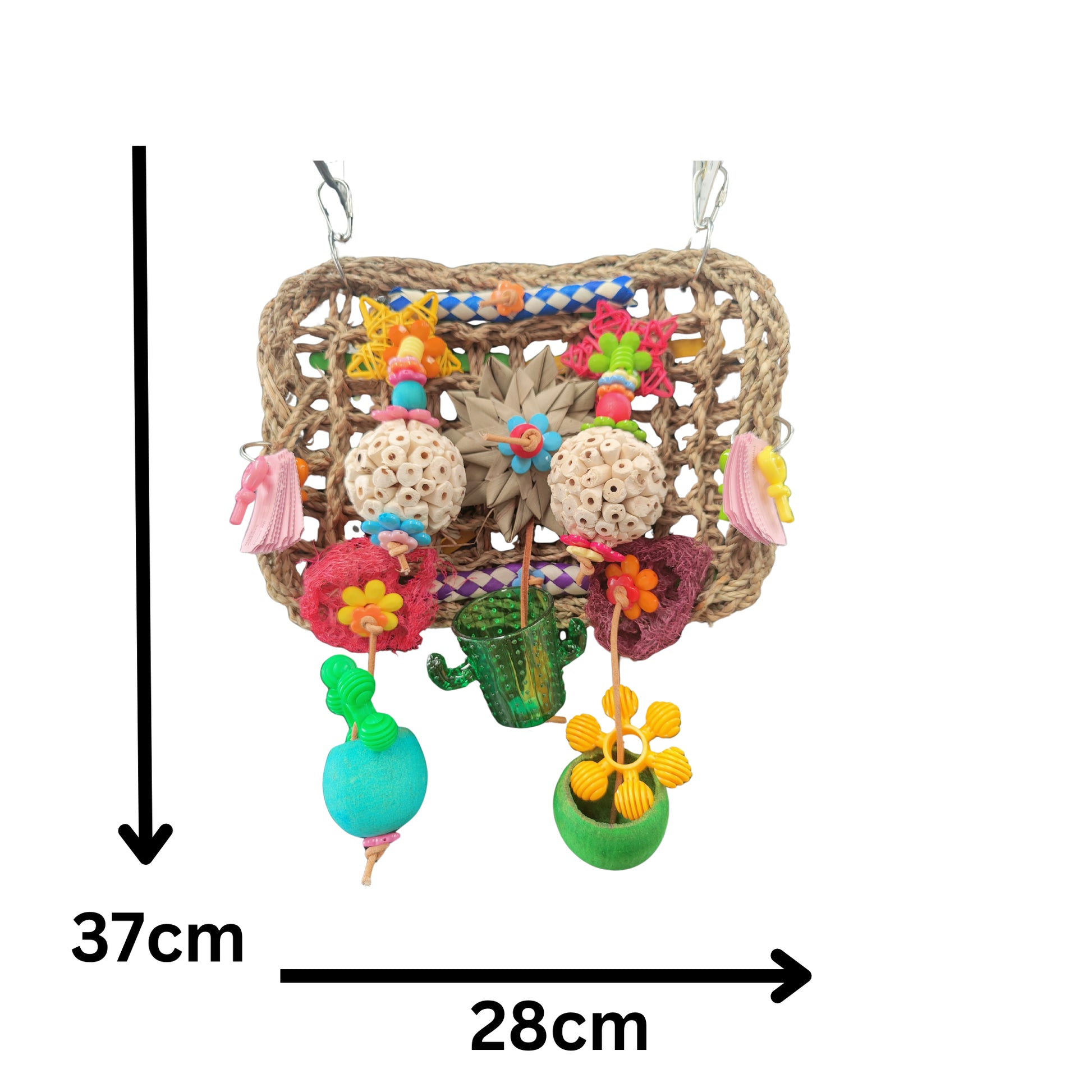 measurements of fun filled mat bird toy