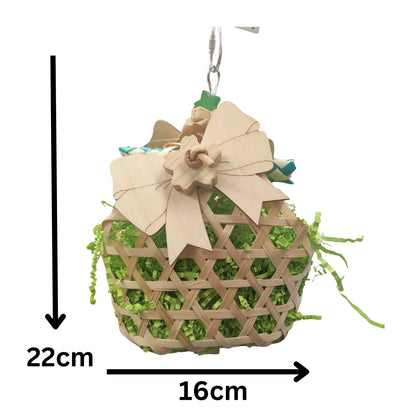measurements of the green basket bird toy