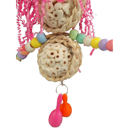 close up of the groovy bird toy