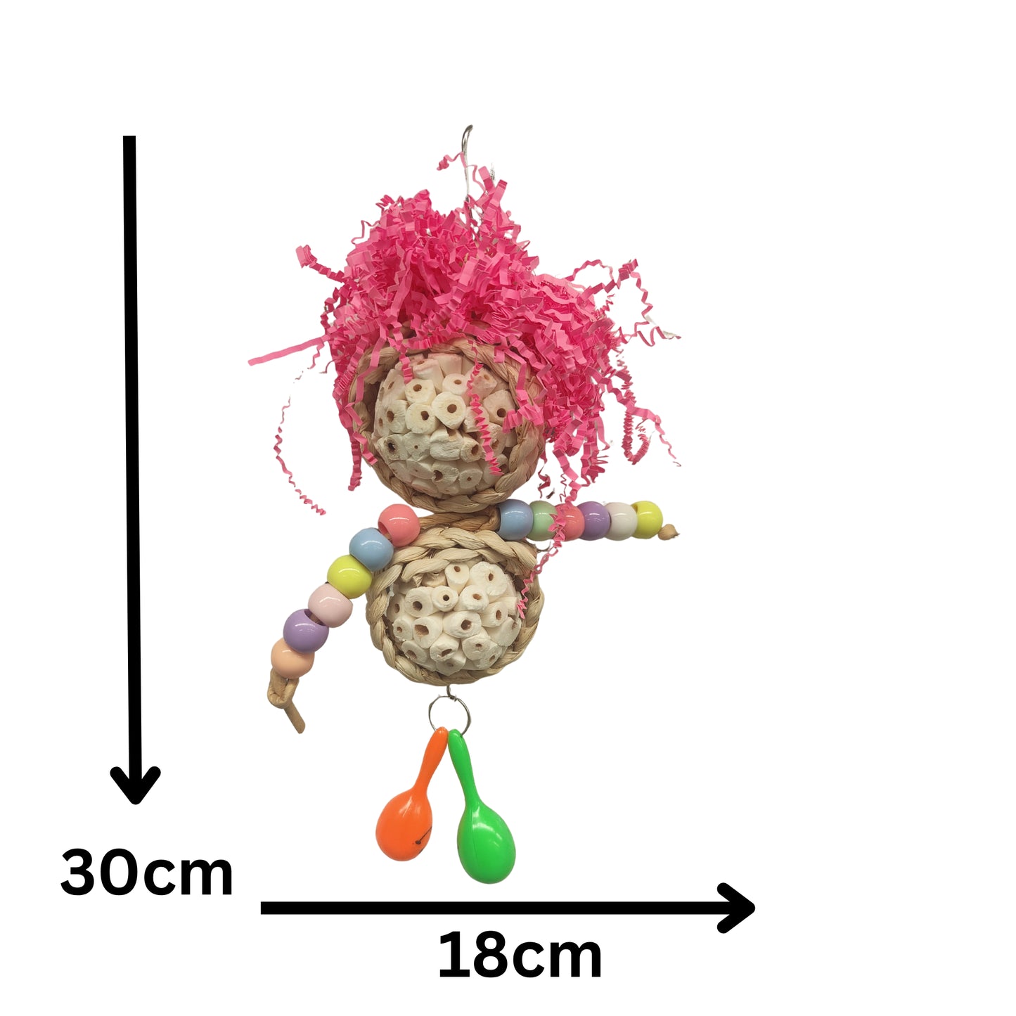 measurements of the groovy bird toy